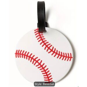 Unbranded Baseball Luggage Tag Unisex OS White New Silicone Sports Bag ID